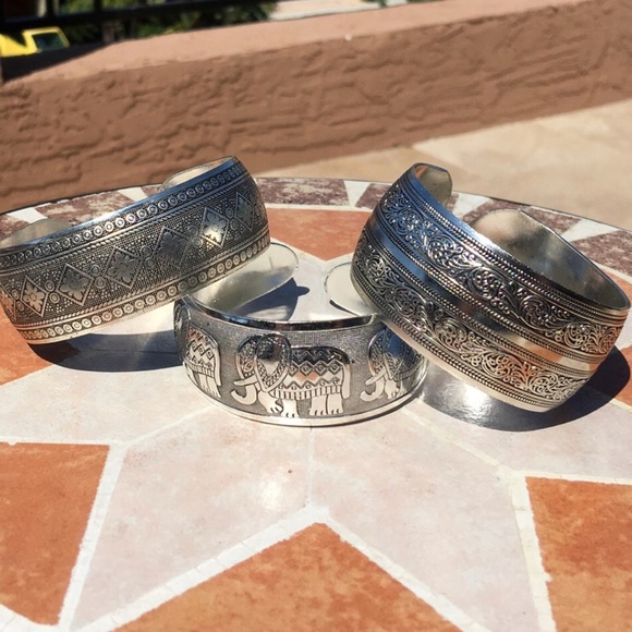 Jewelry - Tibetan Boho Tribal Vintage Silver Cuff Bracelets